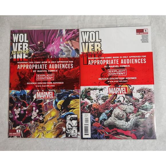 Marvel Wolverine Revenge #3 & #5 Polybag Red Band Variant Ed. Brand New Sealed - Picture 2 of 7